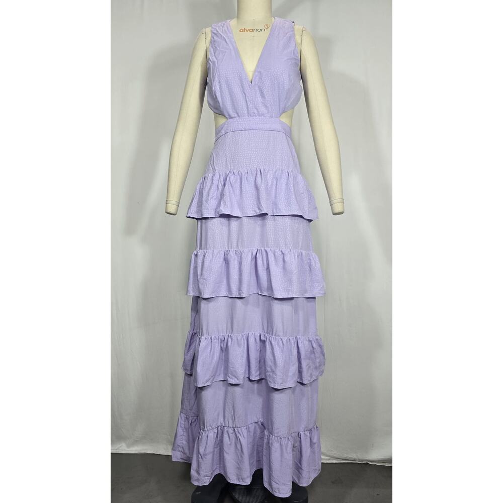 Line & Dot Lavender Ruffle Maxi Dress - Picture 2 of 4